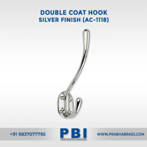 Double Coat Hook – Silver Finish (AC-1118)
