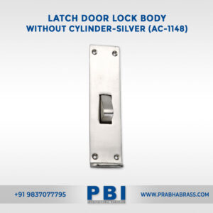 Latch Door Lock Body without Cylinder – Silver Finish (AC-1148)