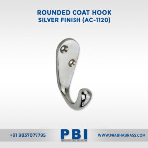 Rounded Coat Hook – Silver Finish (AC-1120)