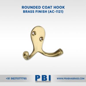 Rounded Coat Hook – Brass Finish (AC-1121)