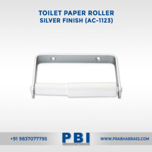 Toilet Paper Roller – Silver Finish with White Holder (AC-1123)